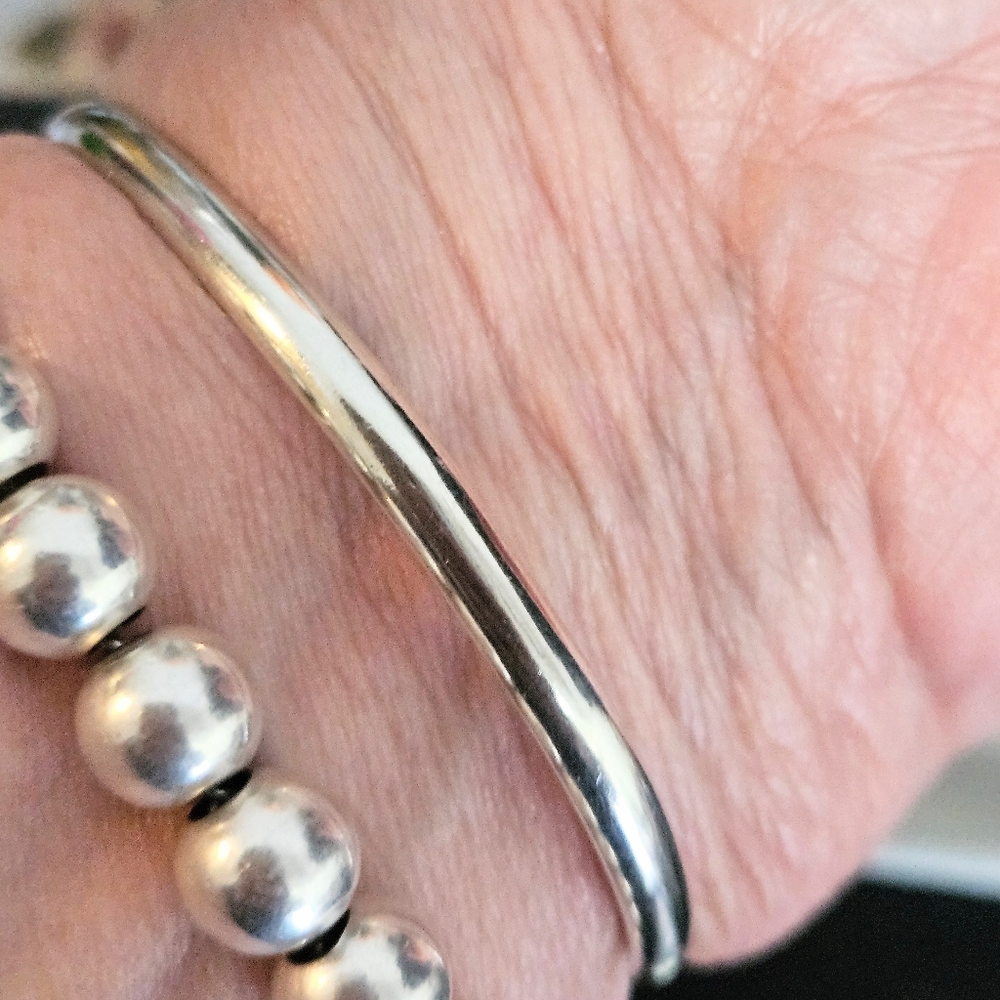 925 Sterling Silver Infinity Cuff Bangle Bracelet… - image 3